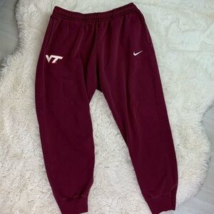 Virginia Tech VT Nike Club Fleece Maroon Joggers Size XL